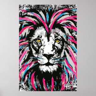 Poster en tête de lion imprimé   Poster du lion ro