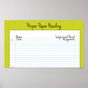 Poster en-tête papier approprié pour le collège/ly