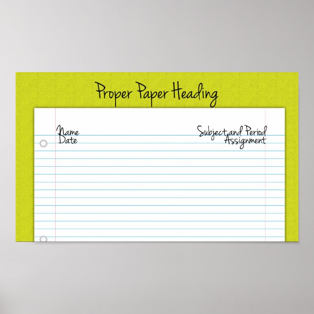 Poster en-tête papier approprié pour le collège/ly (Devant)