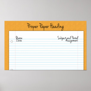 Poster en-tête papier approprié pour le collège/ly