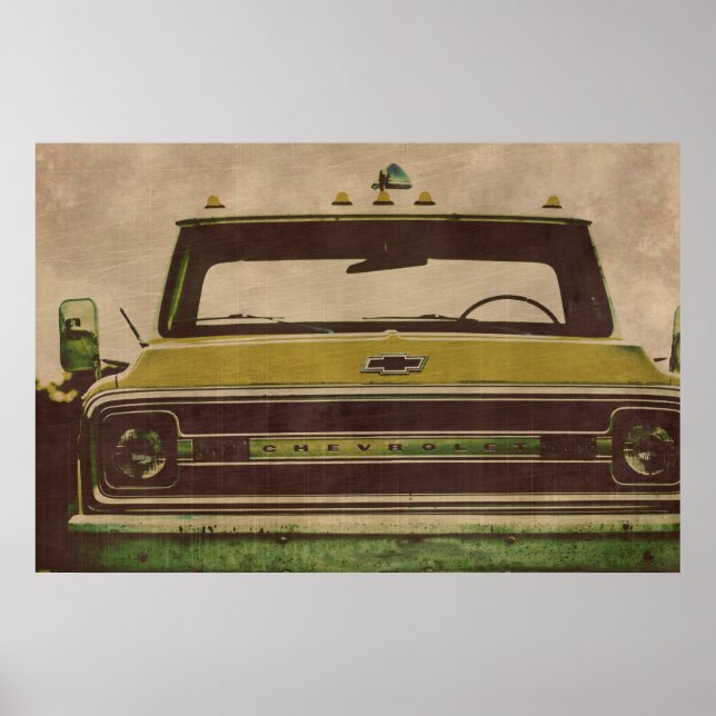 Poster en texture Vintage Chevy truck (Devant)