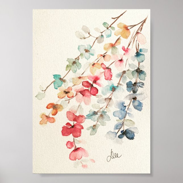 Poster en toile de qualité Floral Waterfall Premiu (Devant)