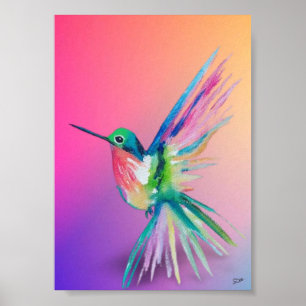 Poster en toile de qualité Rainbow Hummingbird Pre