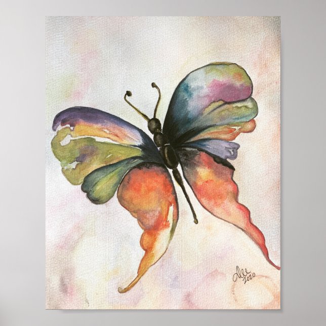 Poster en toile Premium de papillon Happiness (8x1 (Devant)