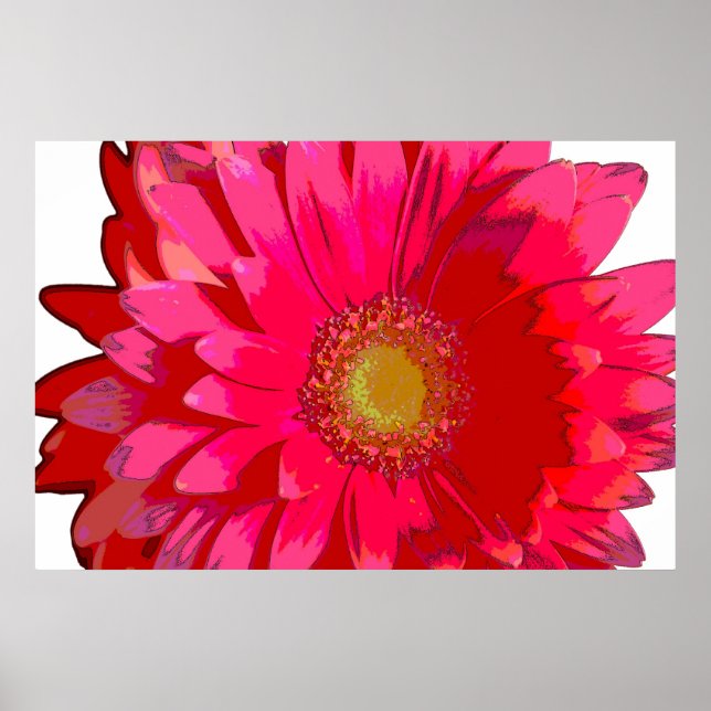 Poster en toile rose chaud Gerbera Daisy (Devant)