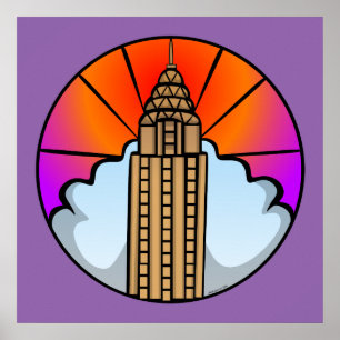 Poster en verre coloré NYC Skyscraper