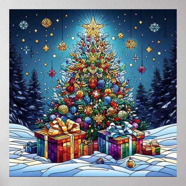 Poster en verre de Noël (Devant)