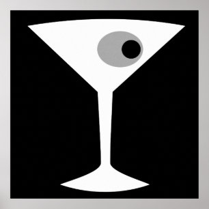 Poster en verre Noir Martini