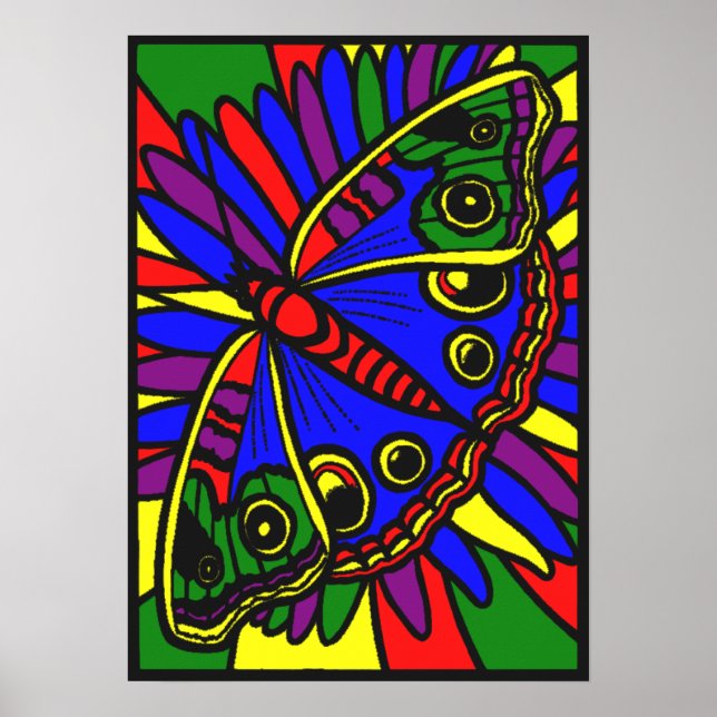 Poster en verre tendu Art numérique papillon Impri (Devant)