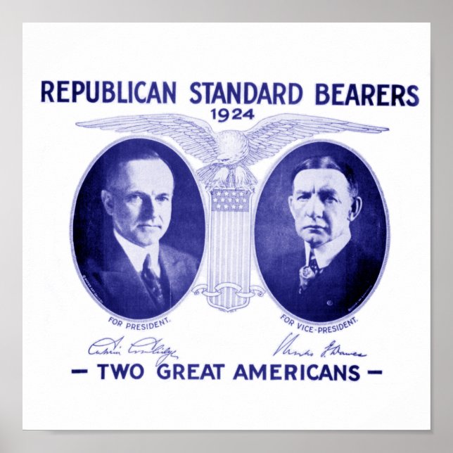 Poster encadré Coolidge-Dawes 1924 (Devant)