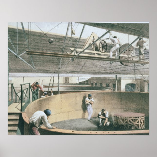 Poster Encaisser le câble télégraphique dans les réservoi (Devant)