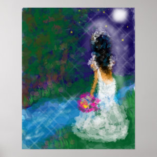Poster Enchanté même la copie de jeune mariée