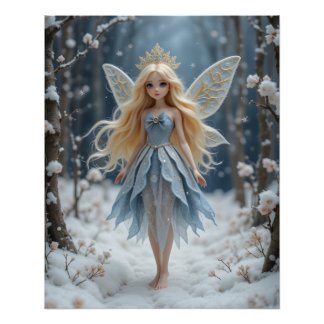 Poster Enchantement de fées hivernales