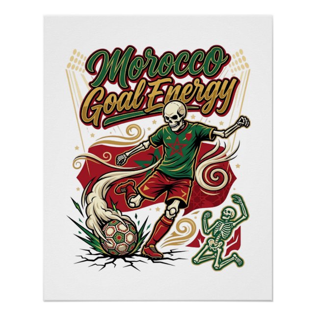 Poster Énergie de but du Maroc Skeleton Striker Nations C (Devant)