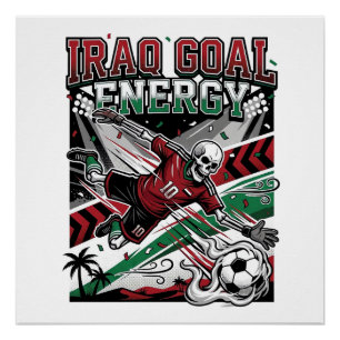 Poster Énergie de l'objectif de l'Irak Squelette Attaquan