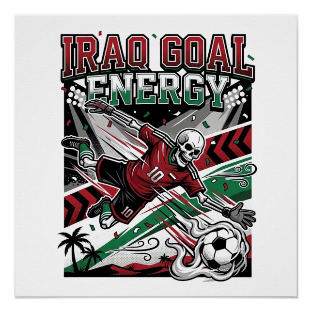 Poster Énergie de l'objectif de l'Irak Squelette Attaquan (Devant)