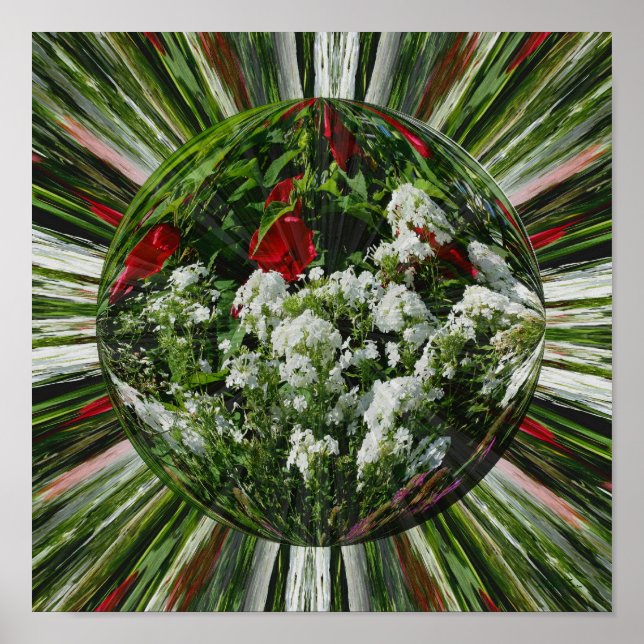 Poster Énergies du jardin fleuri Art Abstrait floral (Devant)