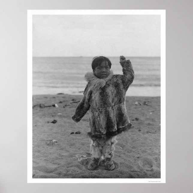 Poster Enfant Eskimo Sur La Plage Alaska 1906 (Devant)