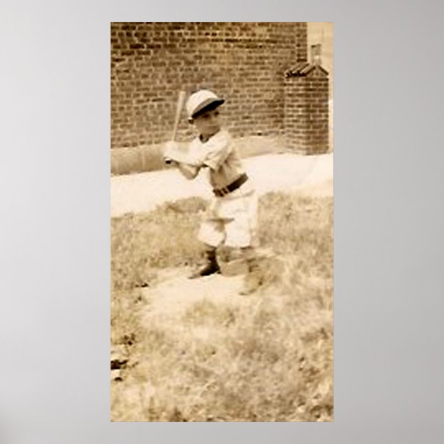Poster enfant jouant à l'affiche de baseball (Devant)