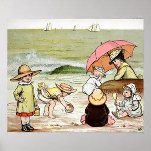 Poster Enfants à la plage