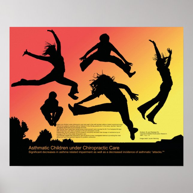 Poster Enfants asthmatiques sous garde chiropratique (Devant)
