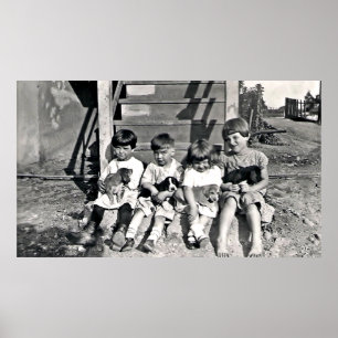 Poster Enfants avec chipettes Imprimer