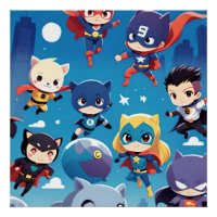Enfants super-héros volant haut