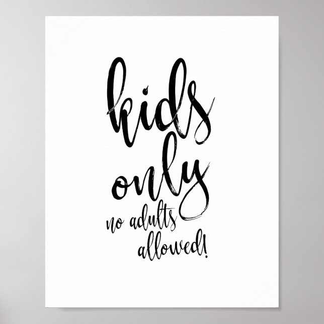 Poster Enfants Table noir et blanc 8x10 Signal pour Maria (Devant)