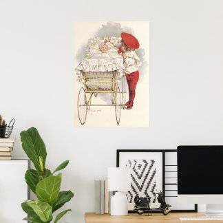 Poster Enfants victoriens vintages, Enfant et bébé en Pra