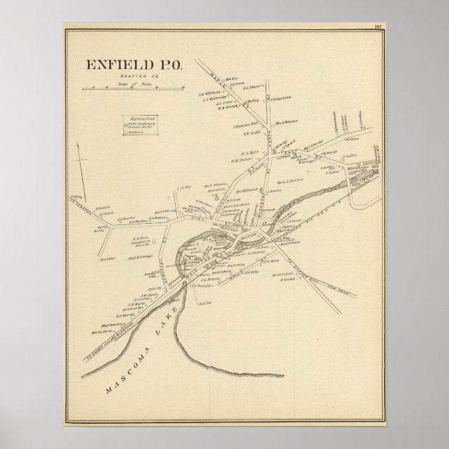 Poster Enfield PO, Grafton Co (Devant)
