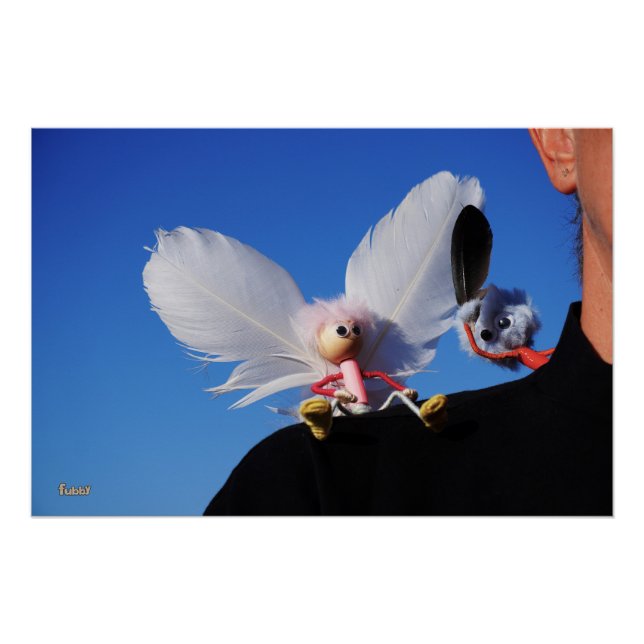 Poster Engel fubby sur mon épaule avec Monster stimulant (Devant)