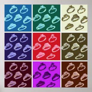 Poster Enregistrez la date/Il y a une bague sur elle!