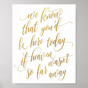 Poster Enseigne de calligraphie de luxe en mémoire (Faux