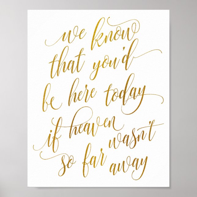 Poster Enseigne de calligraphie de luxe en mémoire (Faux  (Devant)