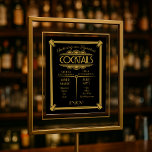 Poster Enseigne de cocktail Art déco, signature, enseigne<br><div class="desc">Changement de couleur Art déco B/G</div>