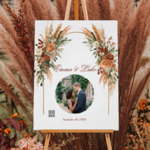Poster Enseigne de code QR de photo de mariage personnali