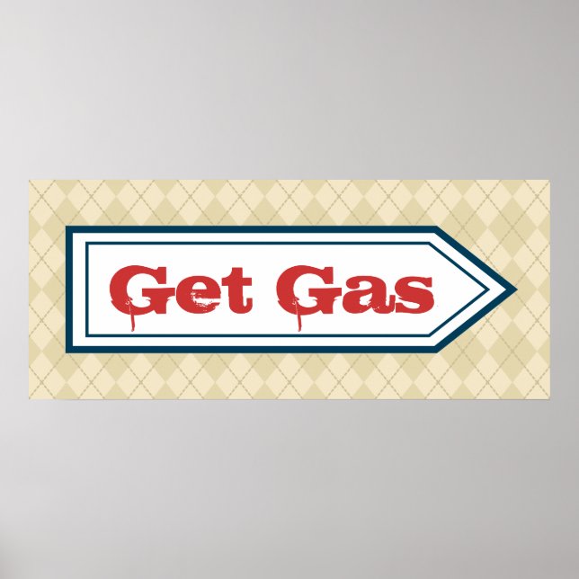 Poster Enseigne de station-service rétro Get Gas Diner Ar (Devant)