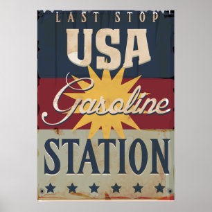 Poster Enseigne essence vintage