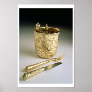 Poster Ensemble de voyage d'un couteau, d'une fourchette,