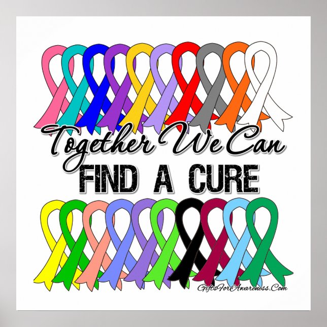 Poster Ensemble, Nous Pouvons Trouver Des RIBBONS CANCER  (Devant)