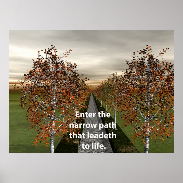 Poster Enter the narrow path that leadeth to life. (Devant)