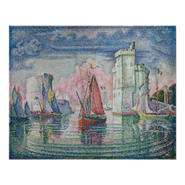 Poster Entrance of La Rochelle Harbor, Paul Signac (Devant)