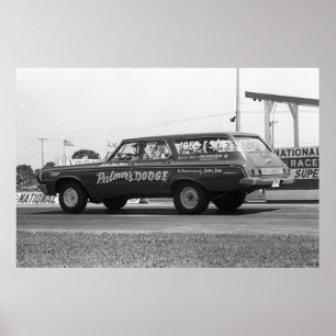 Poster Entrave vintage emballant - 1964 chariot de Dodge