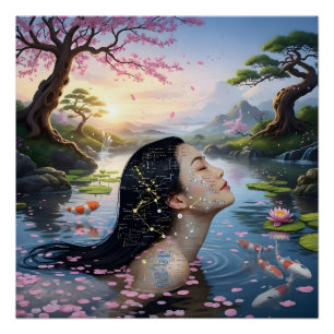 Poster "Entre Blossom et Formule" - Un Portrait Numérique