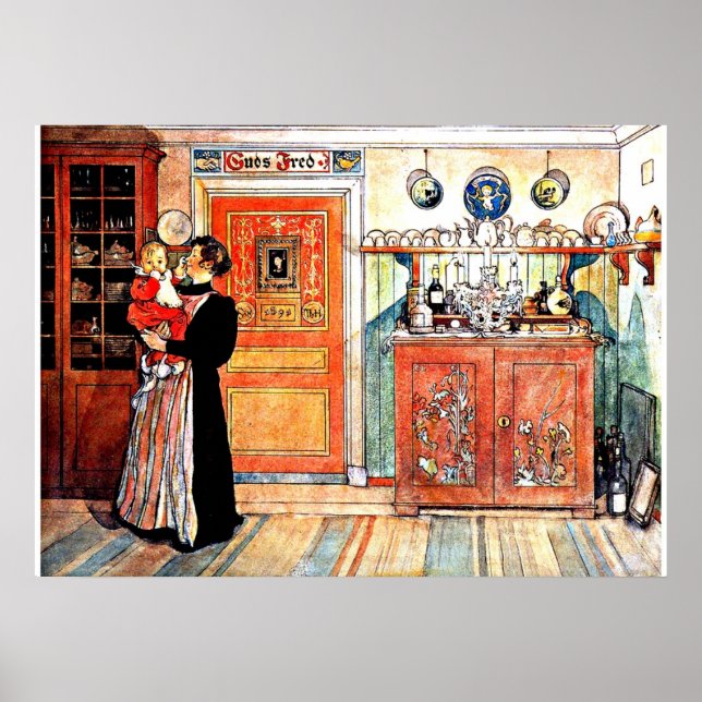 Poster Entre Noël et le nouvel Aco, Carl Larsson art (Devant)