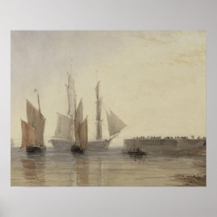 Poster Entrée au port de Calais, 1829 (la semaine, stylo