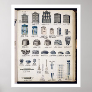 Poster Entreposage de cuisine et ustensiles d'un catalogu