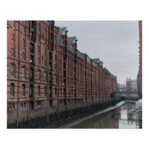 Entrepôts du canal de Hambourg en Allemagne en hiv