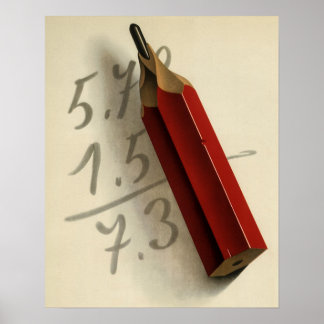 Poster Entreprise vintage, équation mathématique avec cra