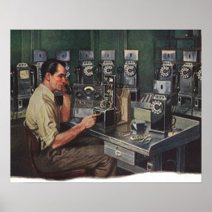 Poster Entreprises vintages, réparateur téléphonique paya